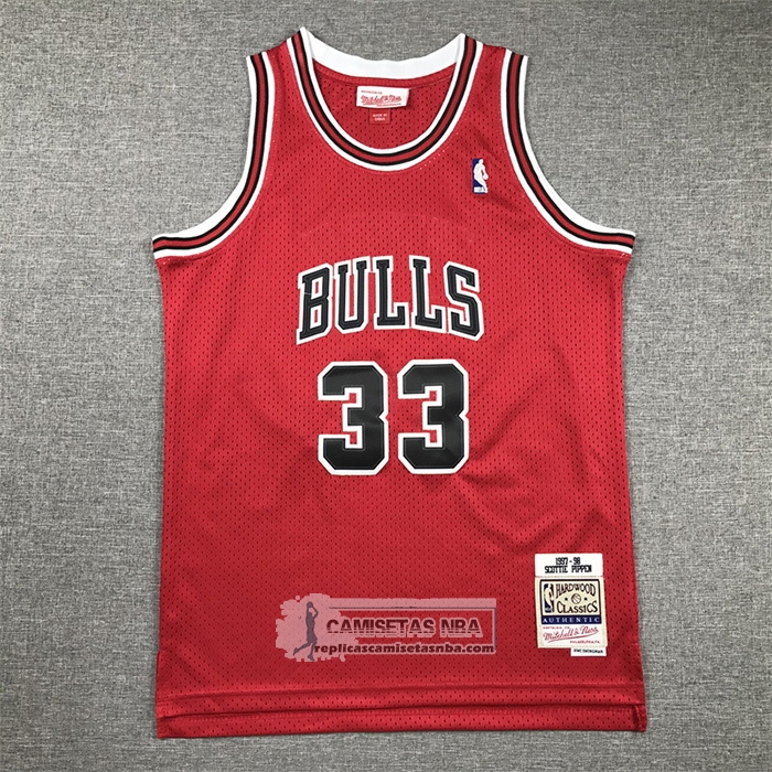 Camiseta Nino Chicago Bulls Scottie Pippen NO 33 Mitchell & Ness 1997-98 Rojo